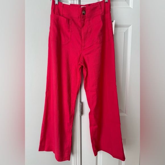 Anthropologie Maeve The Colette Wide-Leg Cropped Linen Pants - Picture 5 of 14